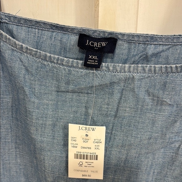 J.Crew Blue Denim tank, lower cut back, sexy comfortable size XXL - Picture 2 of 7